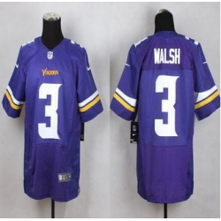 New Minnesota Vikings #3 Blair Walsh Purple Team Color Men Stitched NFL Elite Jersey