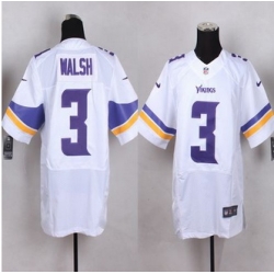 New Minnesota Vikings #3 Blair Walsh White Men Stitched NFL Elite Jersey