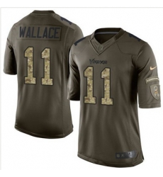 Nike Minnesota Vikings #11 Mike Wallace Green Men 27s Stitched NFL Limited Salute to Service Jersey