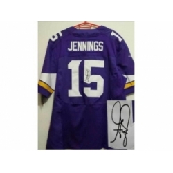 Nike Minnesota Vikings 15 Greg Jennings purple Elite signature NFL Jersey