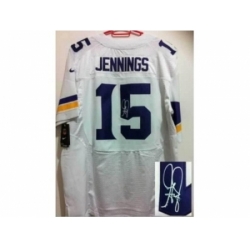 Nike Minnesota Vikings 15 Greg Jennings white Elite signature NFL Jersey