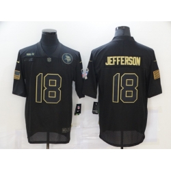 Nike Minnesota Vikings 18 Justin Jefferson Black 2020 Salute To Service Limited Jersey