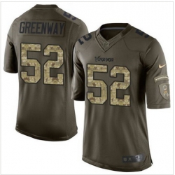 Nike Minnesota Vikings #52 Chad Greenway Green Men 27s Stitched NFL Limited Salute to Service Jersey
