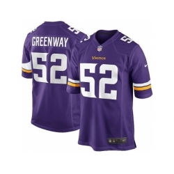 Nike Minnesota Vikings 52 Chad Greenway Purple Game NFL Jersey