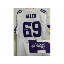 Nike Minnesota Vikings 69 Jared Allen White Elite Signed NFL Jersey