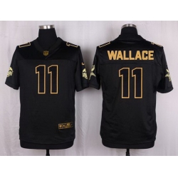 Nike Vikings #11 Mike Wallace Black Mens Stitched NFL Elite Pro Line Gold Collection Jersey