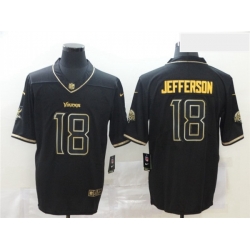 Nike Vikings 18 Justin Jefferson Black Gold Vapor Untouchable Limited Jersey