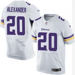 Nike Vikings #20 Mackensie Alexander White Mens Stitched NFL Elite Jersey