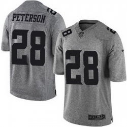 Nike Vikings #28 Adrian Peterson Gray Mens Stitched NFL Limited Gridiron Gray Jersey