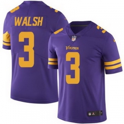 Nike Vikings #3 Blair Walsh Purple Mens Stitched NFL Limited Rush Jersey
