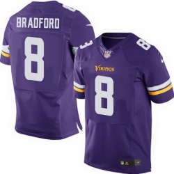 Nike Vikings #8 Sam Bradford Purple Team Color Men Stitched NFL Elite Jersey