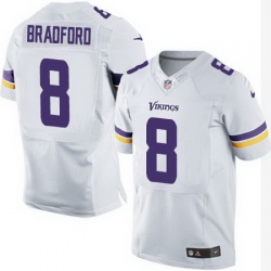 Nike Vikings #8 Sam Bradford White Men Stitched NFL Elite Jersey