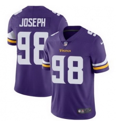 Nike Vikings #98 Linval Joseph Purple Team Color Mens Stitched NFL Vapor Untouchable Limited Jersey