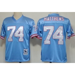 Tennessee Titans 74 Bruce Matthews Blue Throwback NFL Jerseys