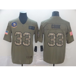 Vikings 33 Dalvin Cook 2019 Olive Camo Salute To Service Limited Jersey