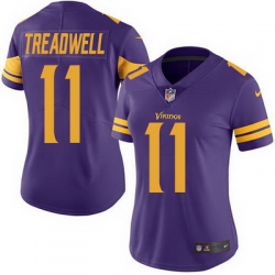 Nike Vikings #11 Laquon Treadwell Purple Womens Stitched NFL Limited Rush Jersey