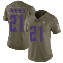 Nike Vikings #21 Mike Hughes Olive Womens Stitched NFL Limited 2017 Salute to Service Jersey