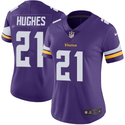 Nike Vikings #21 Mike Hughes Purple Team Color Womens Stitched NFL Vapor Untouchable Limited Jersey