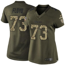 Nike Vikings #73 Sharrif Floyd Green Womens Stitched NFL Limited Salute to Service Jersey