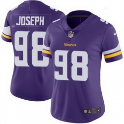 Nike Vikings #98 Linval Joseph Purple Team Color Womens Stitched NFL Vapor Untouchable Limited Jersey