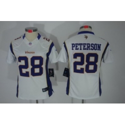 Nike Women Minnesota Vikings #28 Peterson White(Women Limited Jerseys)