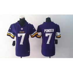 Nike women Minnesota Vikings #7 Christian Ponder Purple Jerseys