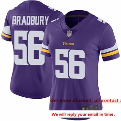 Vikings 56 Garrett Bradbury Purple Team Color Women Stitched Football Vapor Untouchable Limited Jersey