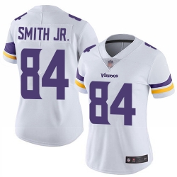 Vikings 84 Irv Smith Jr  White Women Stitched Football Vapor Untouchable Limited Jersey