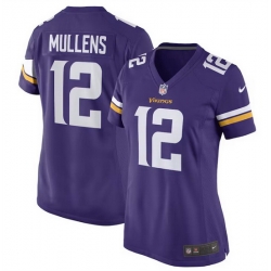 Women Minnesota Vikings 12 Nick Mullens Purple Stitched Jersey 28Run Small 29