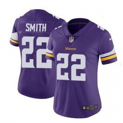 Women Minnesota Vikings 22 Harrison Smith Purple Vapor Untouchable Limited Stitched NFL Jersey