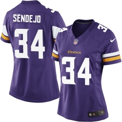 Women Nike Minnesota Vikings #34 Andrew Sendejo Purple NFL Jersey