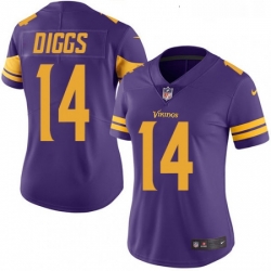 Womens Nike Minnesota Vikings 14 Stefon Diggs Limited Purple Rush Vapor Untouchable NFL Jersey