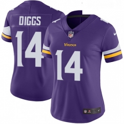 Womens Nike Minnesota Vikings 14 Stefon Diggs Purple Team Color Vapor Untouchable Limited Player NFL Jersey
