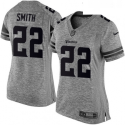 Womens Nike Minnesota Vikings 22 Harrison Smith Limited Gray Gridiron NFL Jersey