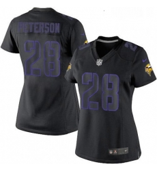 Womens Nike Minnesota Vikings 28 Adrian Peterson Limited Black Impact NFL Jersey