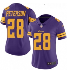 Womens Nike Minnesota Vikings 28 Adrian Peterson Limited Purple Rush Vapor Untouchable NFL Jersey