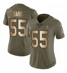 Womens Nike Minnesota Vikings 55 Anthony Barr Limited OliveGold 2017 Salute to Service NFL Jersey