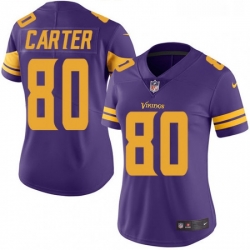 Womens Nike Minnesota Vikings 80 Cris Carter Elite Purple Rush Vapor Untouchable NFL Jersey