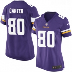 Womens Nike Minnesota Vikings 80 Cris Carter Game Purple Team Color NFL Jersey