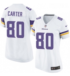 Womens Nike Minnesota Vikings 80 Cris Carter Game White NFL Jersey
