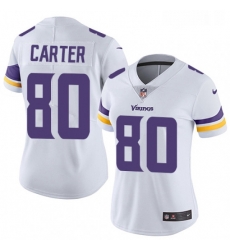 Womens Nike Minnesota Vikings 80 Cris Carter White Vapor Untouchable Limited Player NFL Jersey
