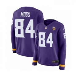 Womens Nike Minnesota Vikings 84 Randy Moss Limited Purple Therma Long Sleeve NFL Jersey