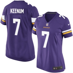women Nike Minnesota Vikings #7 Case Keenum Purple Team Color NFL Jersey