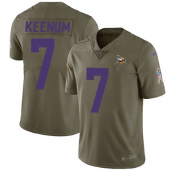 Nike Vikings #7 Case Keenum Olive Youth Stitched NFL Limited 2017 Salute to Service Jersey