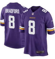 Nike Vikings #8 Sam Bradford Purple Team Color Youth Stitched NFL Elite Jersey