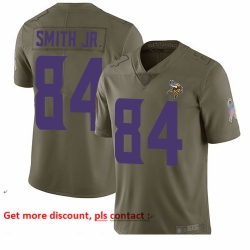 Vikings 84 Irv Smith Jr  Olive Youth Stitched Football Limited 2017 Salute to Service Jersey