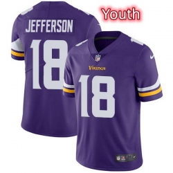 Youth Nike Minnesota Vikings 18 Justin Jefferson Purple NFL Vapor Untouchable Limited Jersey