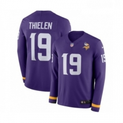 Youth Nike Minnesota Vikings 19 Adam Thielen Limited Purple Therma Long Sleeve NFL Jersey