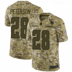 Youth Nike Minnesota Vikings 28 Adrian Peterson Limited Camo 2018 Salute to Service NFL Jersey