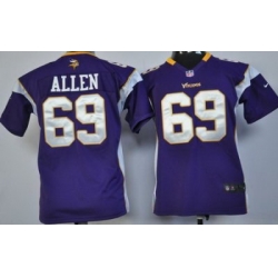 Youth Nike Minnesota Vikings 69# Jared Allen Purple Nike NFL Jerseys